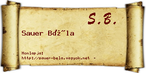 Sauer Béla névjegykártya
